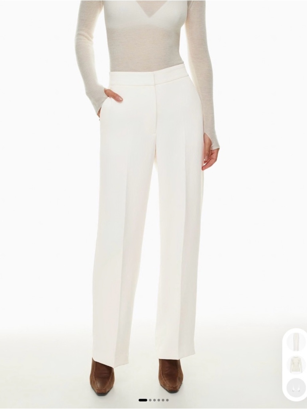 Aritzia Alanya High-Rise Wide-Leg Light Birch Pants